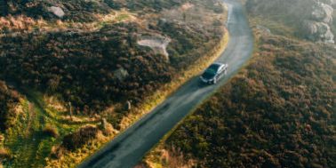 Car on country road